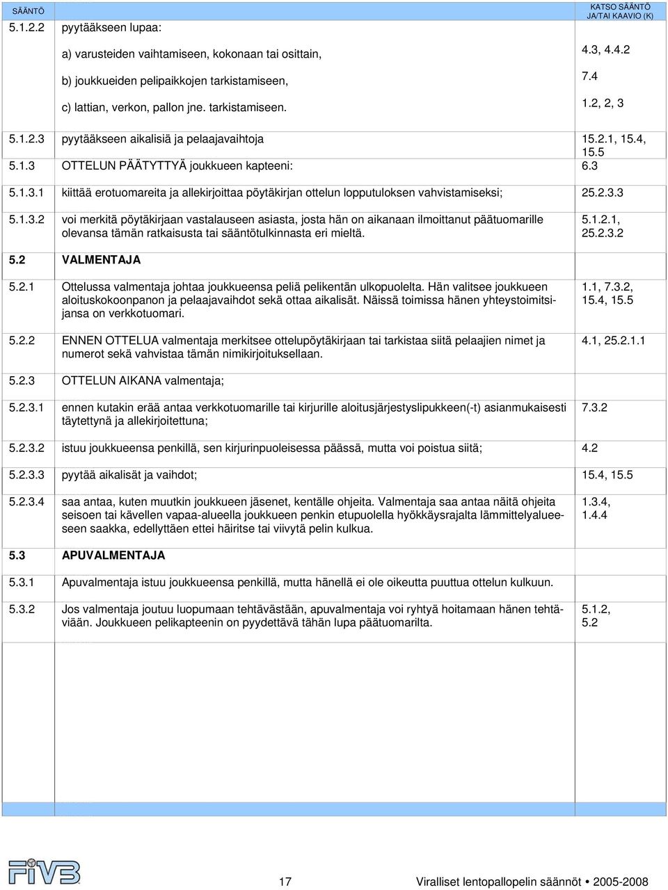 2.3.3 5.1.3.2 voi merkitä pöytäkirjaan vastalauseen asiasta, josta hän on aikanaan ilmoittanut päätuomarille olevansa tämän ratkaisusta tai sääntötulkinnasta eri mieltä. 5.1.2.1, 25.2.3.2 5.