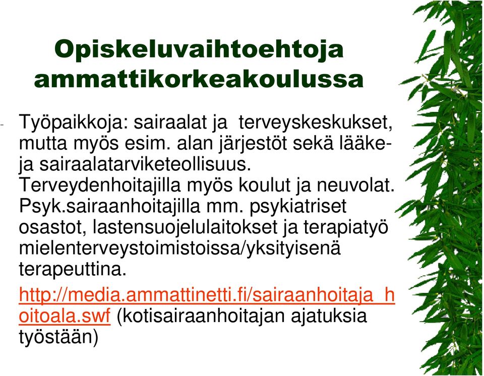 sairaanhoitajilla mm.