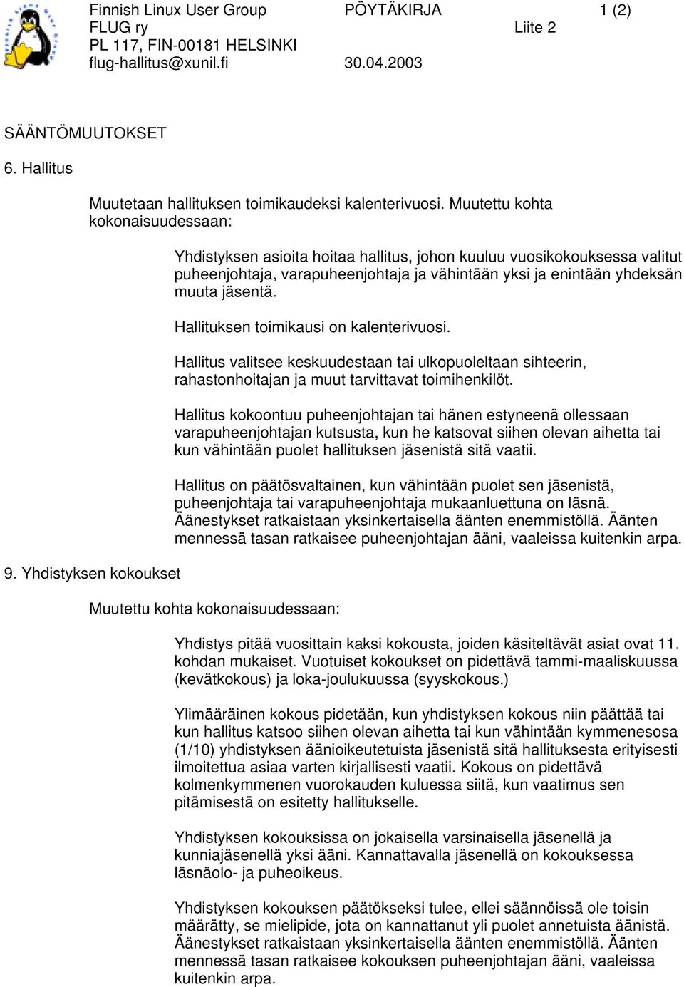 Hallituksen toimikausi on kalenterivuosi. Hallitus valitsee keskuudestaan tai ulkopuoleltaan sihteerin, rahastonhoitajan ja muut tarvittavat toimihenkilöt.