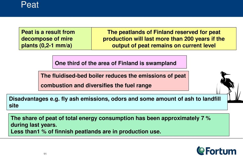 emissions of peat combustion and diversifies the fuel range