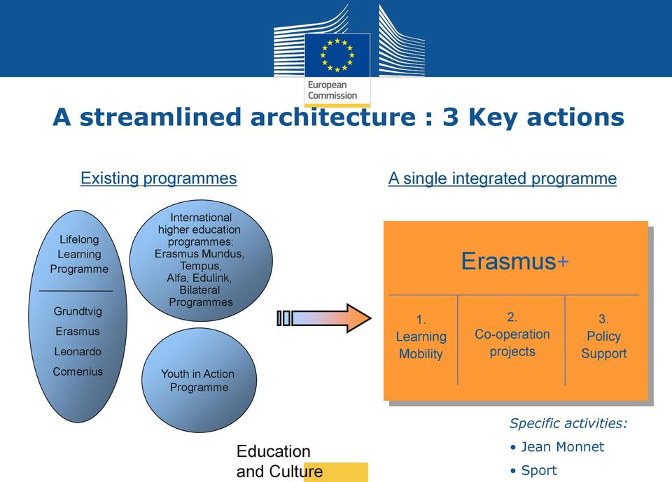 Erasmus Mundus, Tempus, Alfa, Edulink, Bilateral Programmes Youth in Action Programme 1.