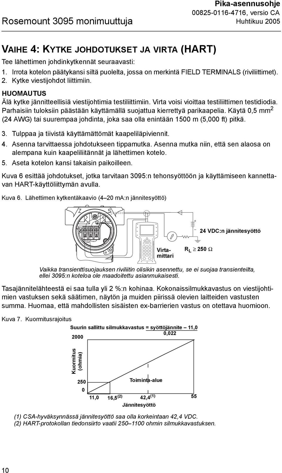 Virta voisi vioittaa testiliittimen testidiodia. Parhaisiin tuloksiin päästään käyttämällä suojattua kierrettyä parikaapelia.