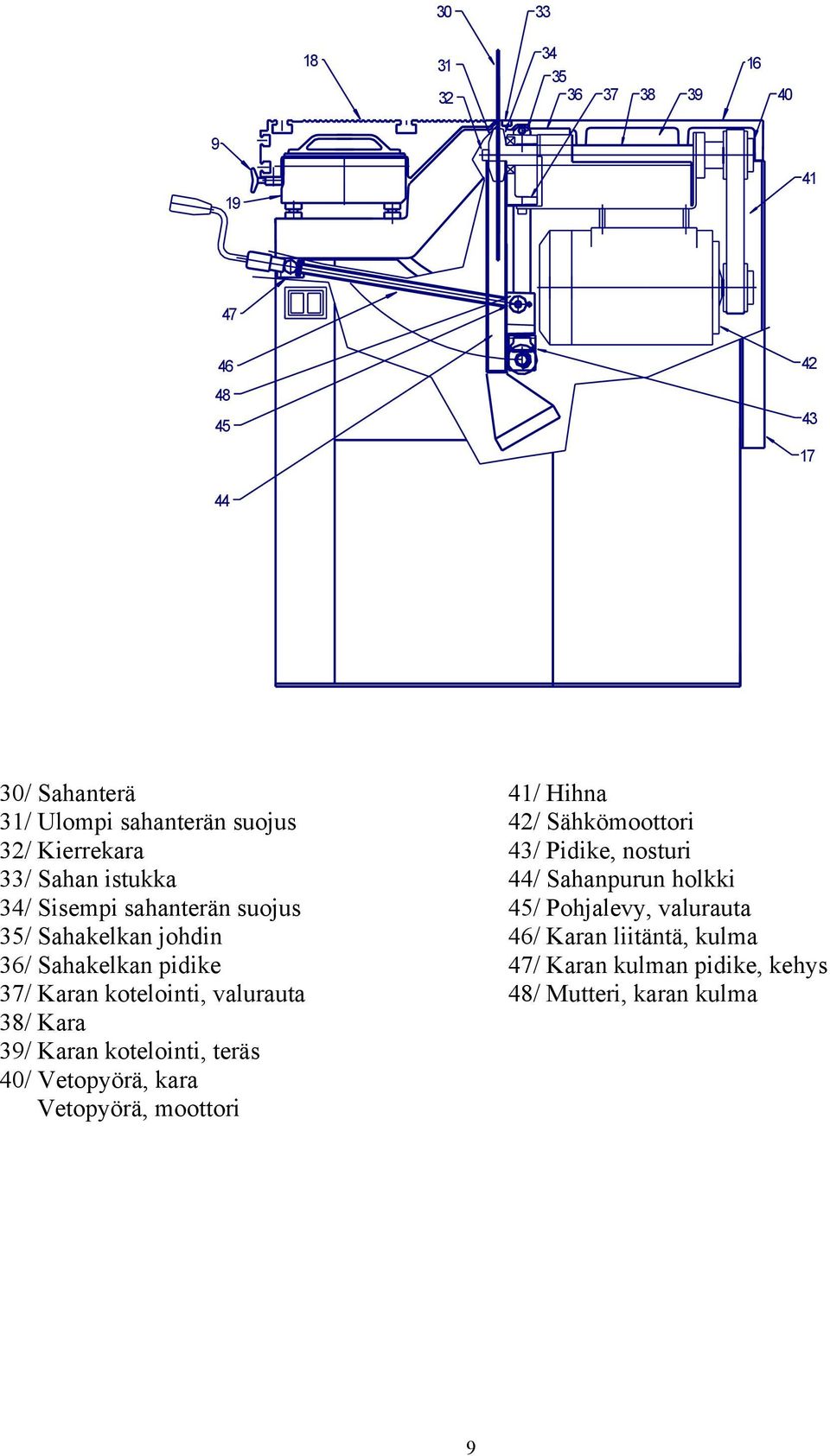 kotelointi, teräs 0/ Vetopyörä, kara Vetopyörä, moottori / Hihna / Sähkömoottori / Pidike, nosturi /