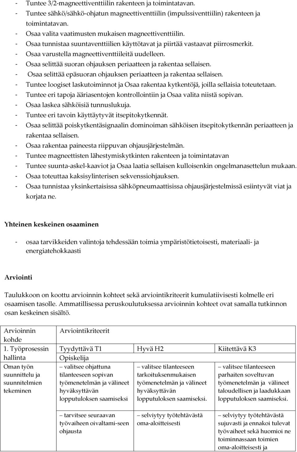 - Osaa selittää suoran ohjauksen periaatteen ja rakentaa sellaisen. - Osaa selittää epäsuoran ohjauksen periaatteen ja rakentaa sellaisen.