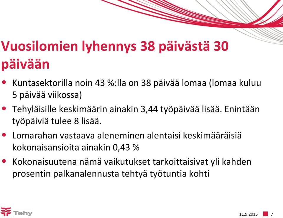 Enintään työpäiviä tulee 8 lisää.