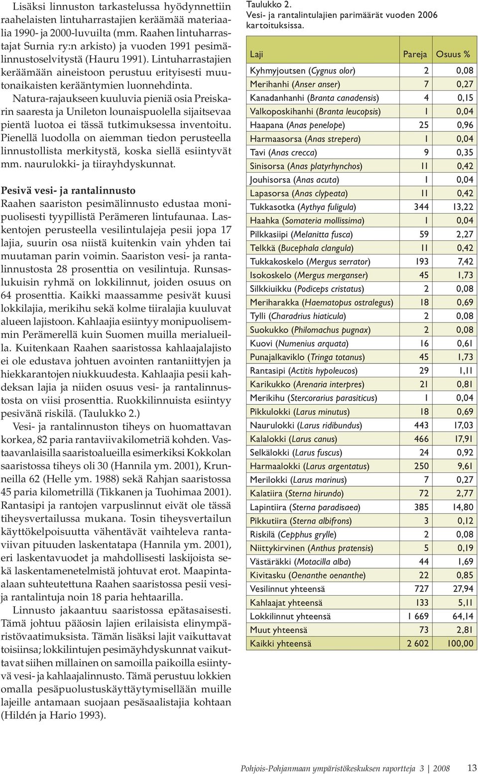 Lintuharrastajien keräämään aineistoon perustuu erityisesti muutonaikaisten kerääntymien luonnehdinta.