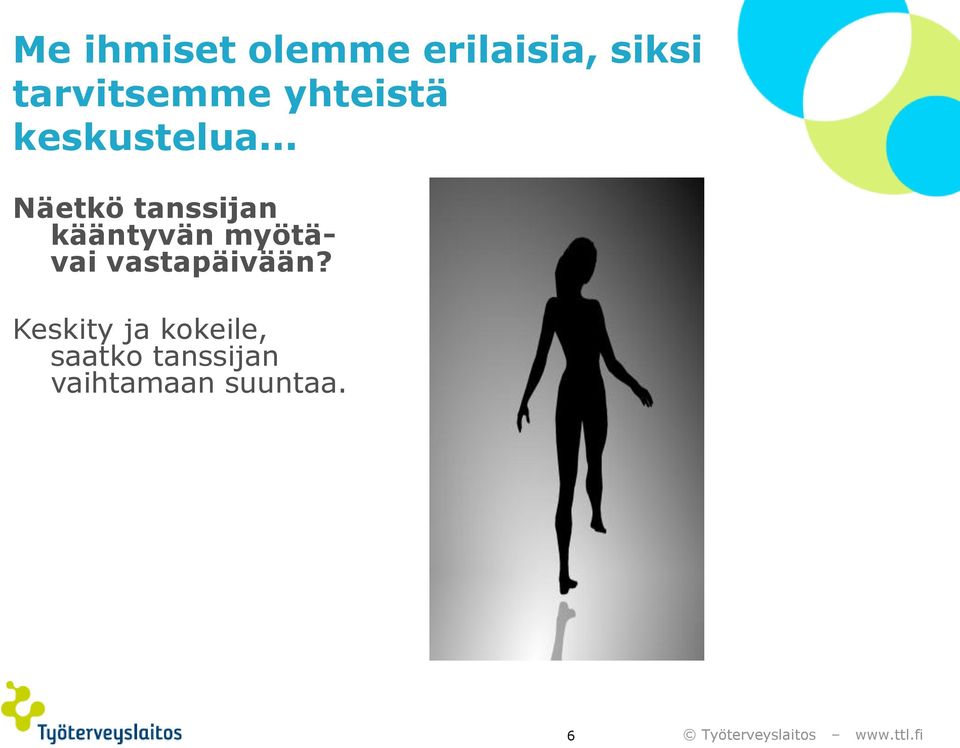 .. Näetkö tanssijan kääntyvän myötävai