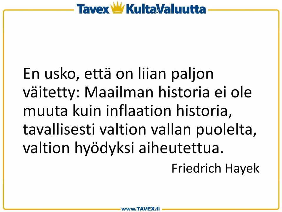 inflaation historia, tavallisesti valtion