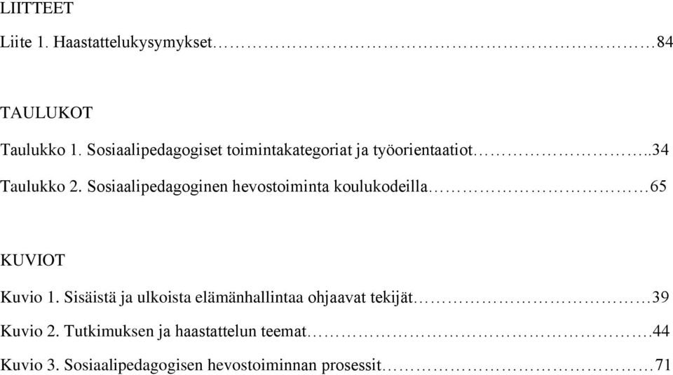 Sosiaalipedagoginen hevostoiminta koulukodeilla 65 KUVIOT Kuvio 1.