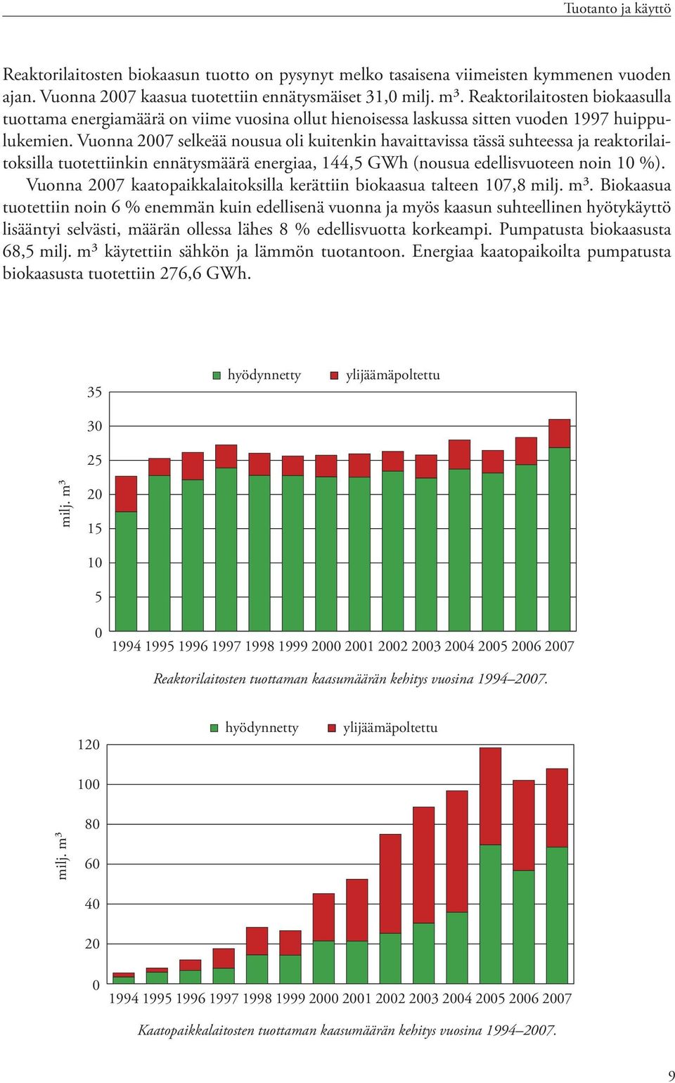 Vuonna 27 selkeää nousua oli kuitenkin havaittavissa tässä suhteessa ja reaktorilaitoksilla tuotettiinkin ennätysmäärä energiaa, 144,5 GWh (nousua edellisvuoteen noin 1 %).