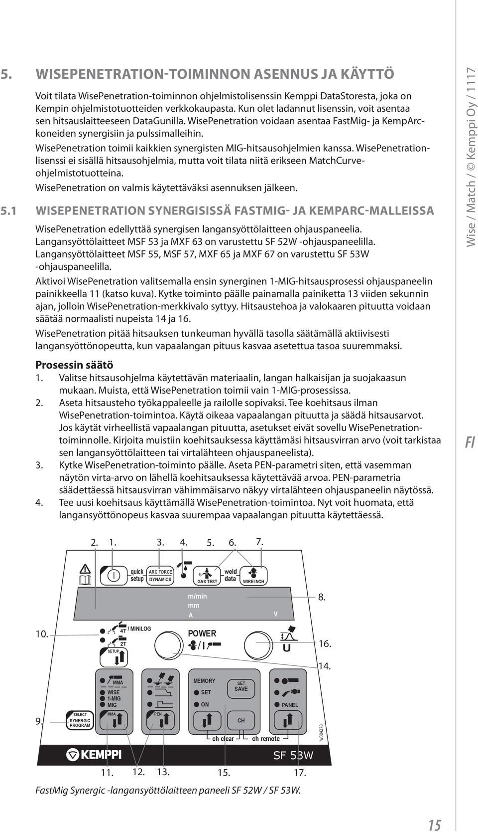 WisePenetration toimii kaikkien synergisten MIG-hitsausohjelmien kanssa. WisePenetrationlisenssi ei sisällä hitsausohjelmia, mutta voit tilata niitä erikseen MatchCurveohjelmistotuotteina.