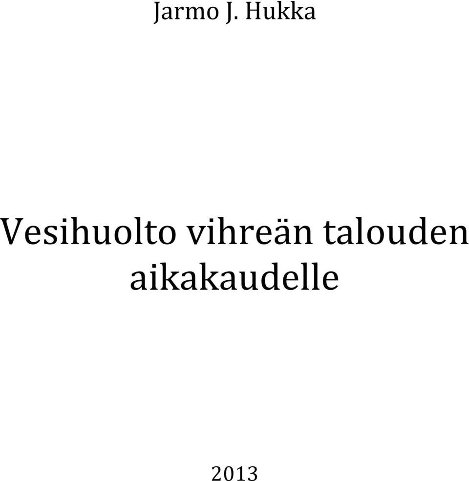 Vesihuolto