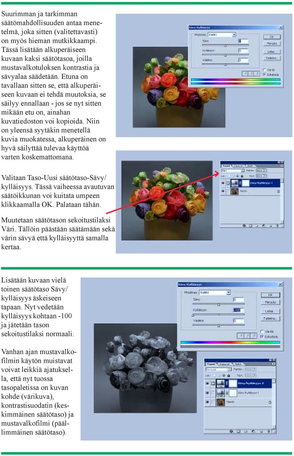 Etuna on tavallaan sitten se, että alkuperäiseen kuvaan ei tehdä muutoksia, se säilyy ennallaan - jos se nyt sitten mikään etu on, ainahan kuvatiedoston voi kopioida.