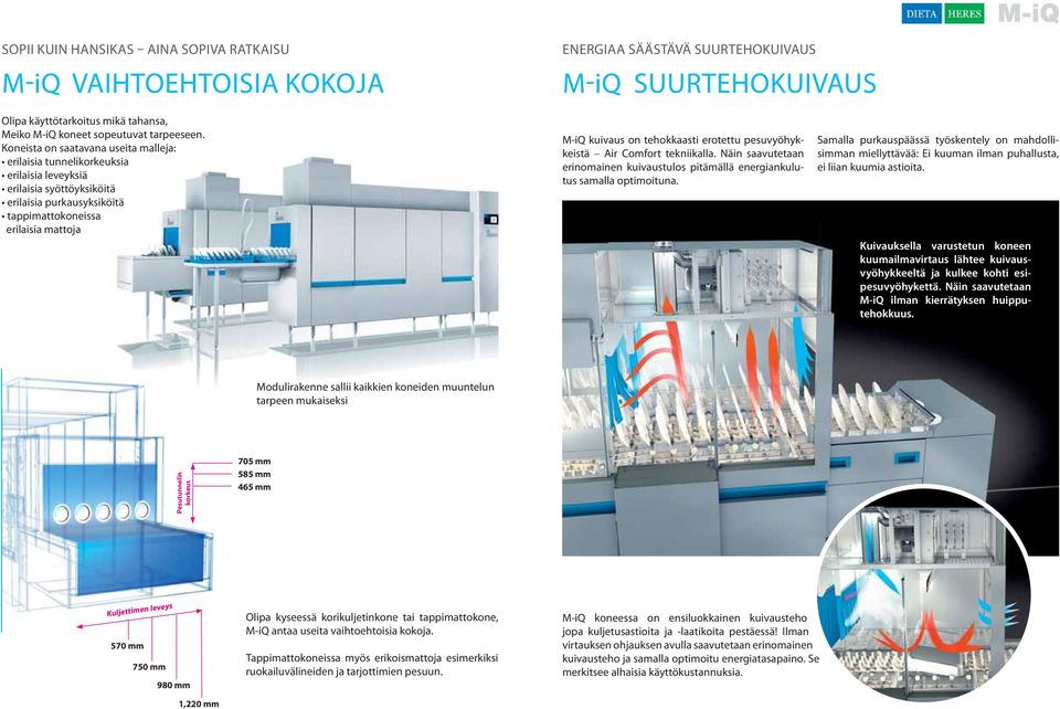 tehokkaasti erotettu pesuvyöhykkeistä Air Comfort tekniikalla. Näin saavutetaan erinomainen kuivaustulos pitämällä energiankulutus samalla optimoituna.