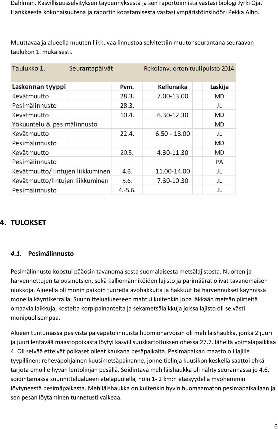 Nuorten ja harvennettujen talousmetsien, sekä kalliomänniköiden lajisto ja parimäärät olivat tavanomaisen niukkoja.
