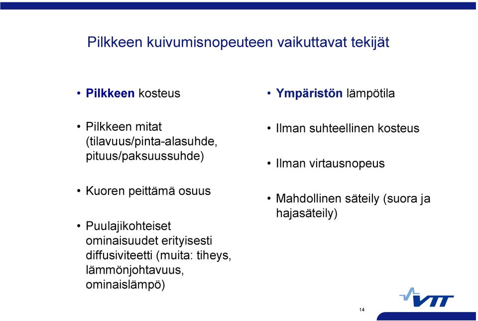 ominaisuudet erityisesti diffusiviteetti (muita: tiheys, lämmönjohtavuus, ominaislämpö)