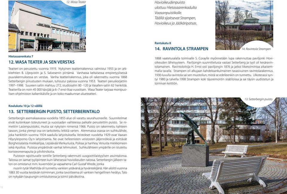 Salvesenin piirtämä. Vanhassa keltaisessa empiretyylisessä puurakennuksessa on verstas.