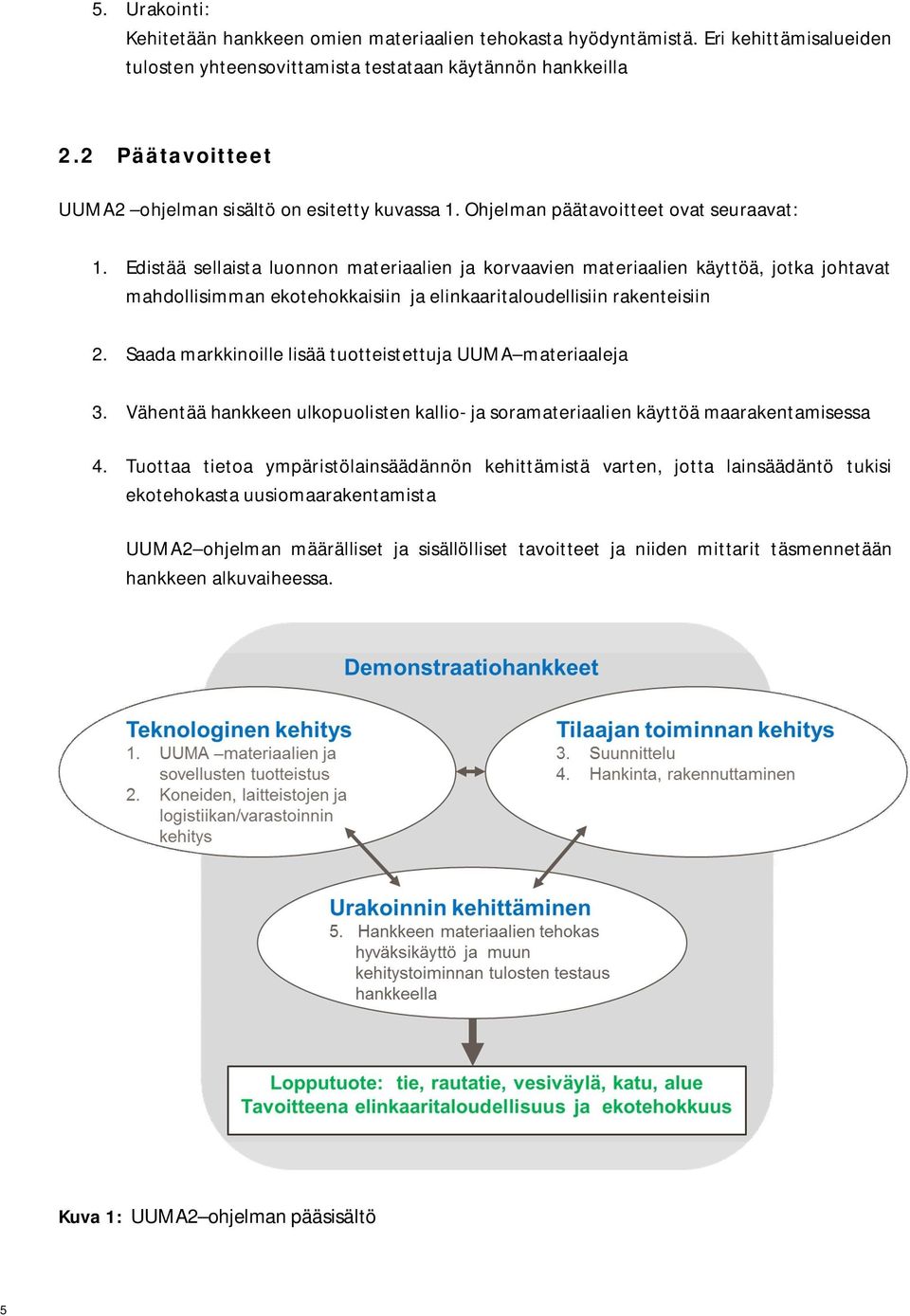 Edistää sellaista luonnon materiaalien ja korvaavien materiaalien käyttöä, jotka johtavat mahdollisimman ekotehokkaisiin ja elinkaaritaloudellisiin rakenteisiin 2.