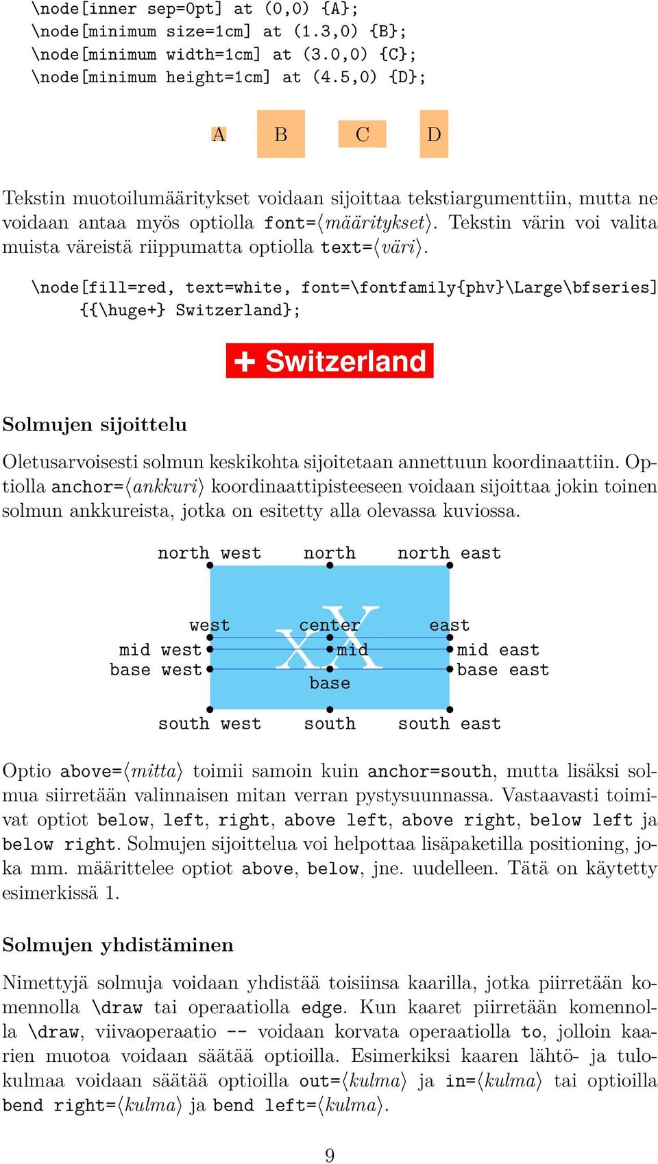 Tekstin värin voi valita muista väreistä riippumatta optiolla text= väri.