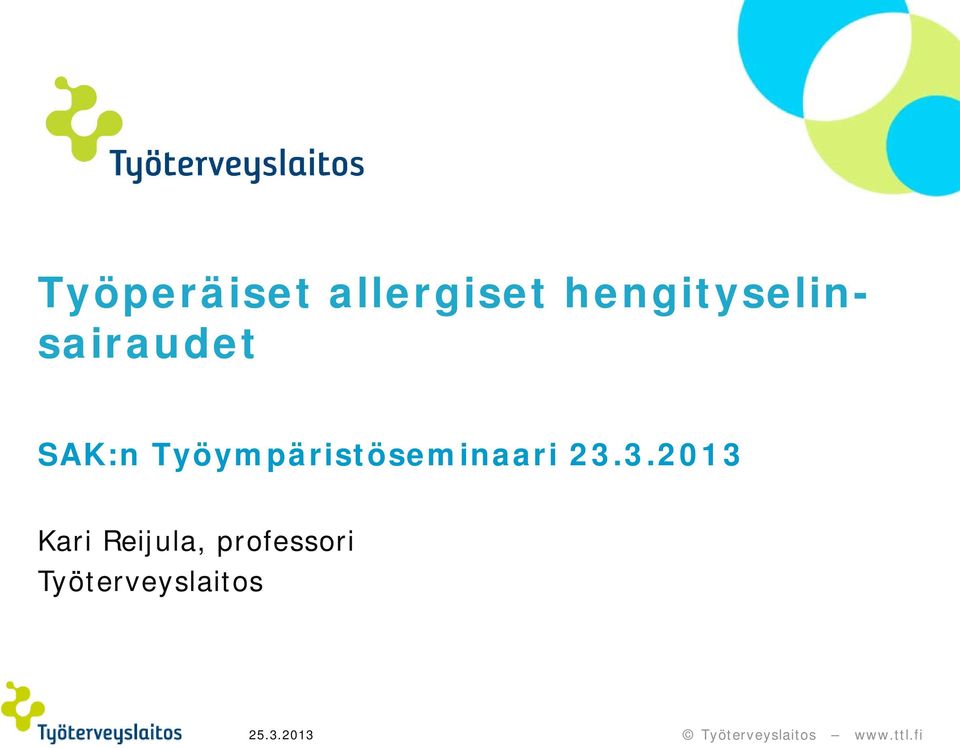 Työympäristöseminaari 23.