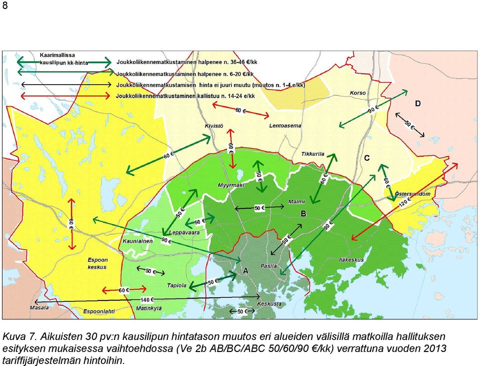 alueiden välisillä matkoilla hallituksen esityksen