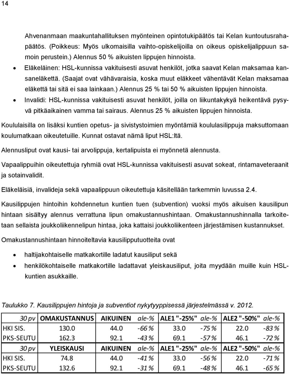 (Saajat ovat vähävaraisia, koska muut eläkkeet vähentävät Kelan maksamaa eläkettä tai sitä ei saa lainkaan.) Alennus 25 % tai 50 % aikuisten lippujen hinnoista.