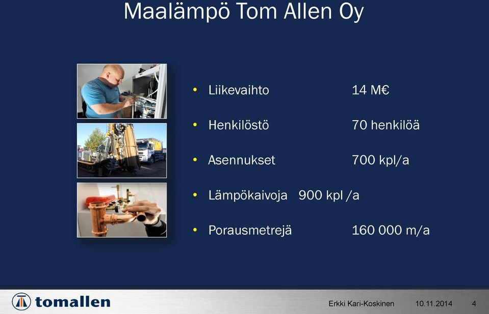 Asennukset 700 kpl/a Lämpökaivoja