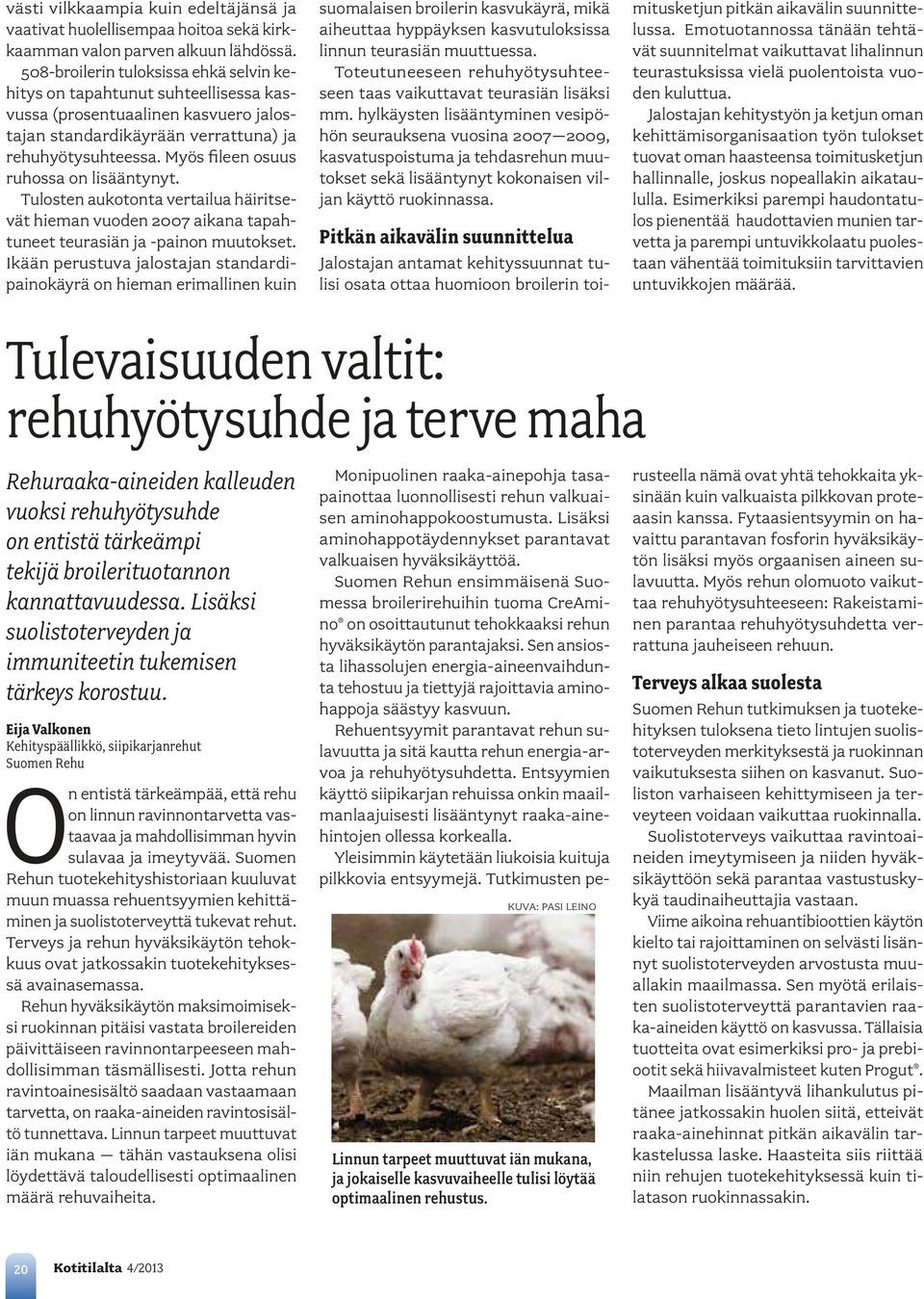 Myös fileen osuus ruhossa on lisääntynyt. Tulosten aukotonta vertailua häiritsevät hieman vuoden 2007 aikana tapahtuneet teurasiän ja -painon muutokset.
