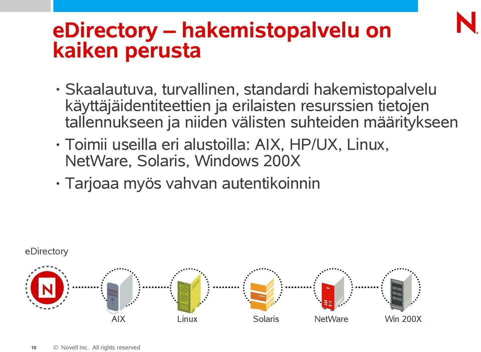 niiden välisten suhteiden määritykseen Toimii useilla eri alustoilla: AIX, HP/UX, Linux,