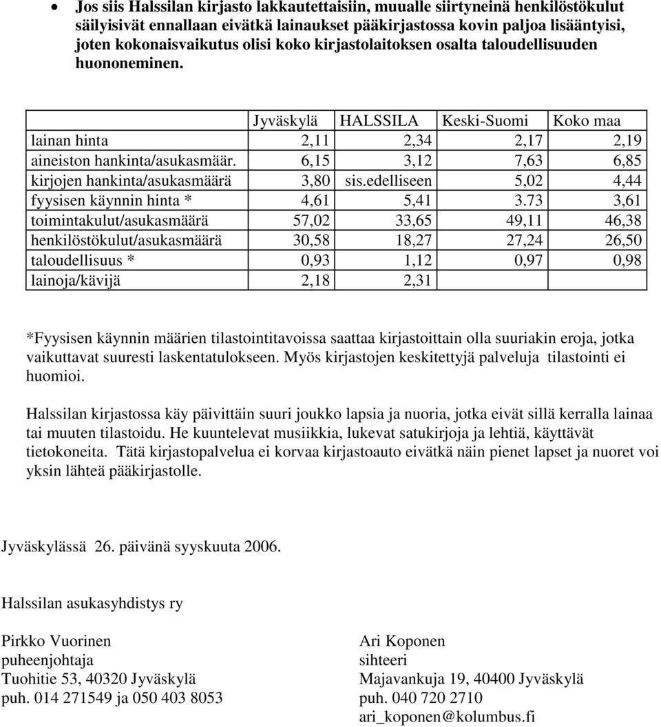 6,15 3,12 7,63 6,85 kirjojen hankinta/asukasmäärä 3,80 sis.edelliseen 5,02 4,44 fyysisen käynnin hinta * 4,61 5,41 3.