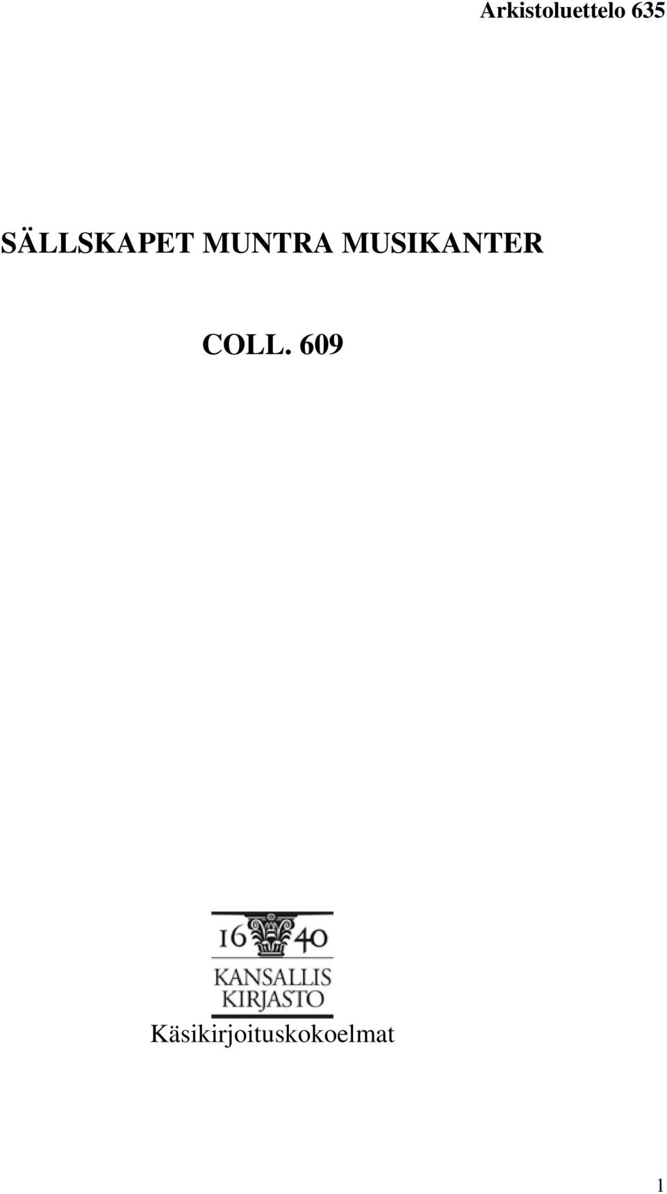 MUSIKANTER COLL.