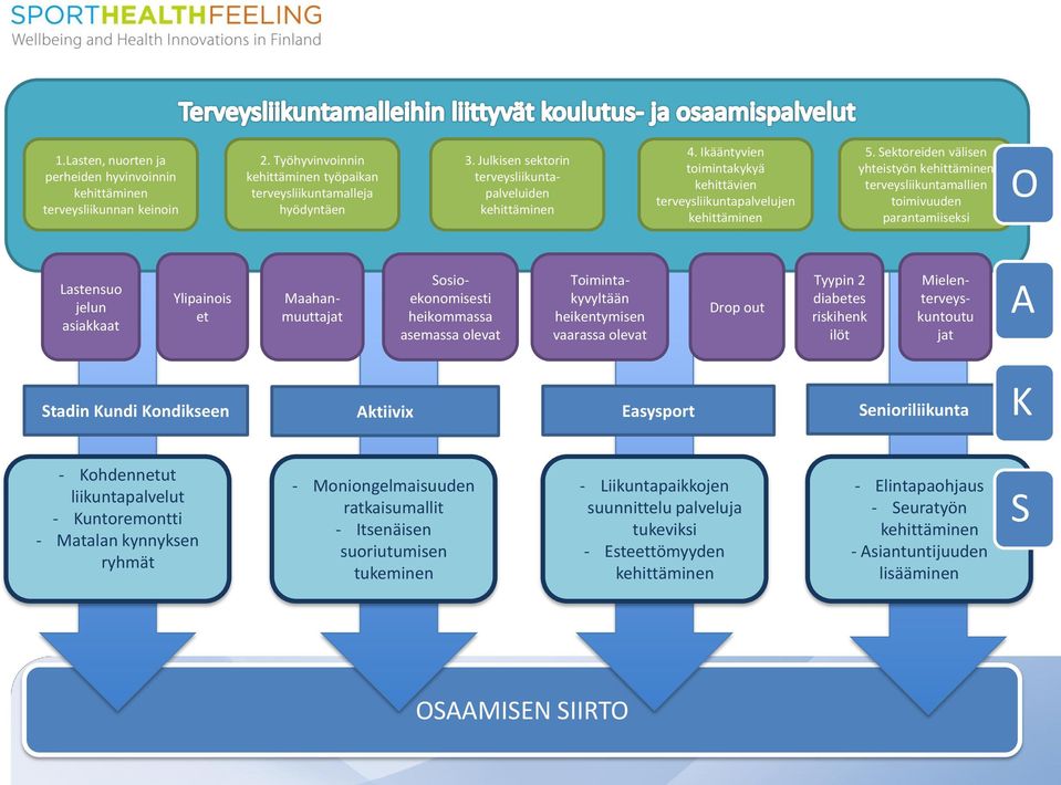 Sektoreiden välisen yhteistyön kehittäminen terveysliikuntamallien toimivuuden parantamiiseksi O Lastensuo jelun asiakkaat Ylipainois et Sosioekonomisesti heikommassa asemassa olevat