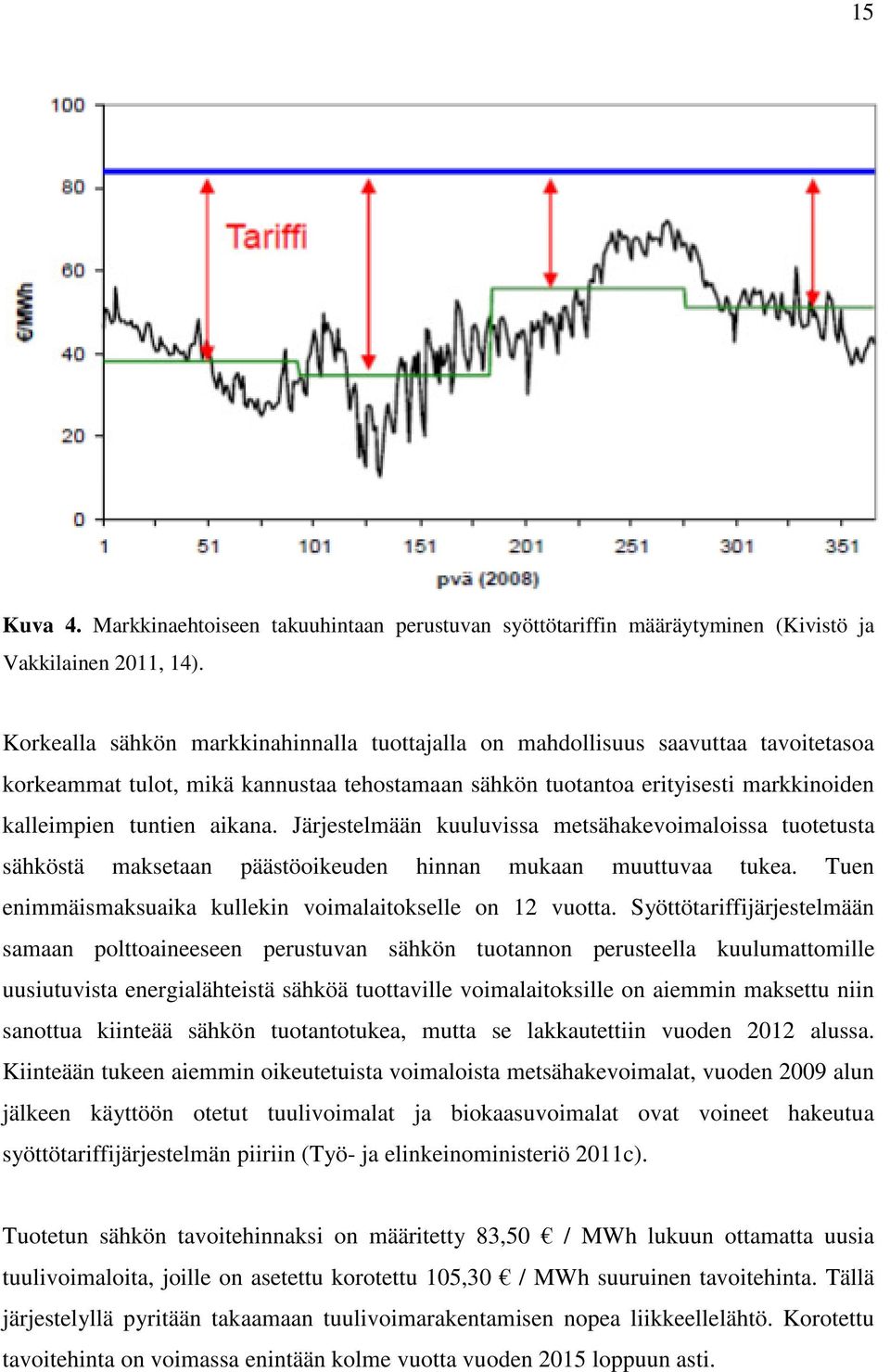 Järjestelmään kuuluvissa metsähakevoimaloissa tuotetusta sähköstä maksetaan päästöoikeuden hinnan mukaan muuttuvaa tukea. Tuen enimmäismaksuaika kullekin voimalaitokselle on 12 vuotta.