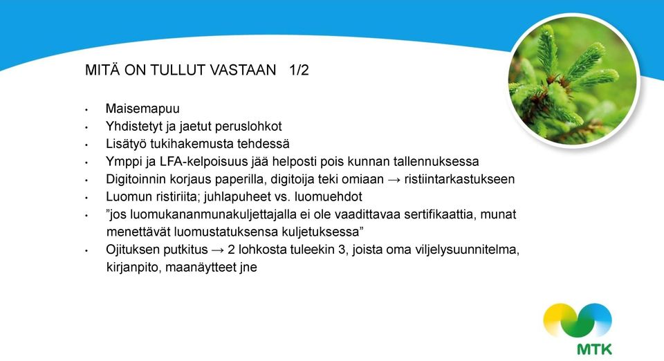 ristiintarkastukseen Luomun ristiriita; juhlapuheet vs.