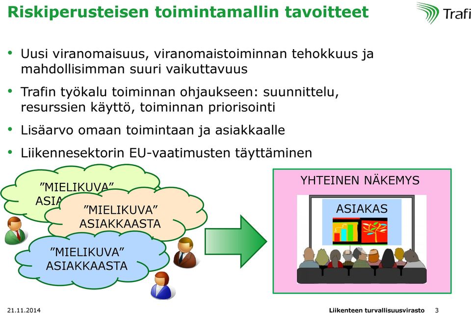 toiminnan priorisointi Lisäarvo omaan toimintaan ja asiakkaalle Liikennesektorin EU-vaatimusten