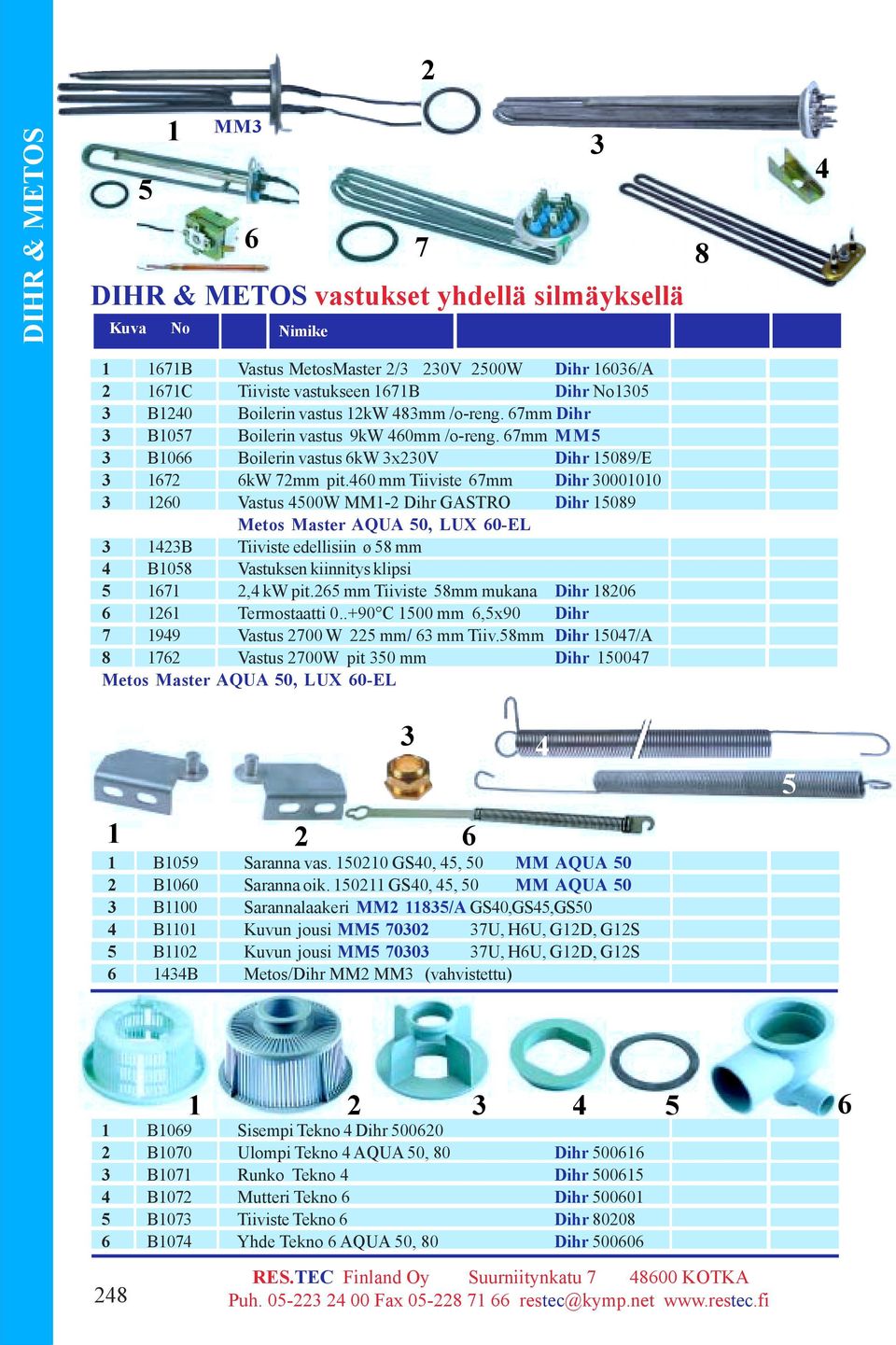 0 mm Tiiviste 7mm Dihr 00000 0 Vastus 00W MM- Dihr GASTRO Dihr 089 Metos Master AQUA 0, LUX 0-EL B Tiiviste edellisiin ø 8 mm B08 Vastuksen kiinnitys klipsi 7, kw pit.