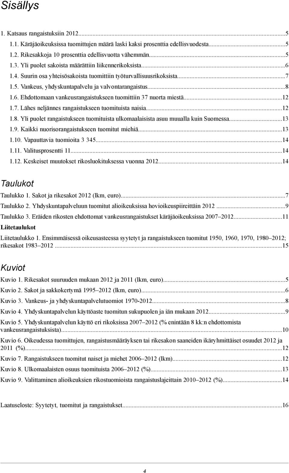 37 nuorta miestä12 17 Lähes neljännes rangaistukseen tuomituista naisia12 18 Yli puolet rangaistukseen tuomituista ulkomaalaisista asuu muualla kuin Suomessa13 19 Kaikki nuorisorangaistukseen