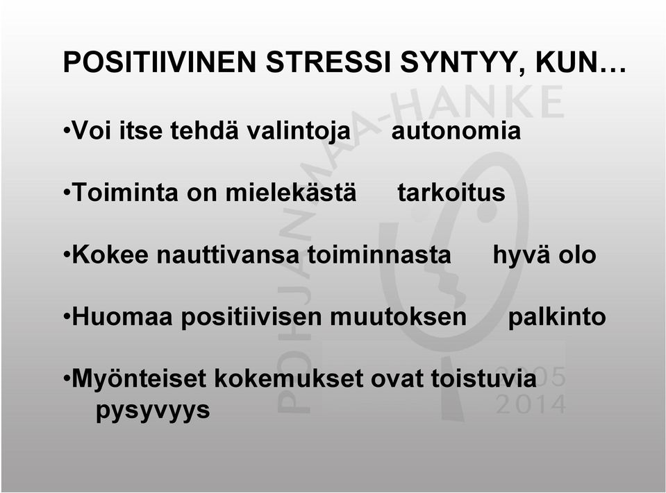 Kokee nauttivansa toiminnasta Huomaa positiivisen