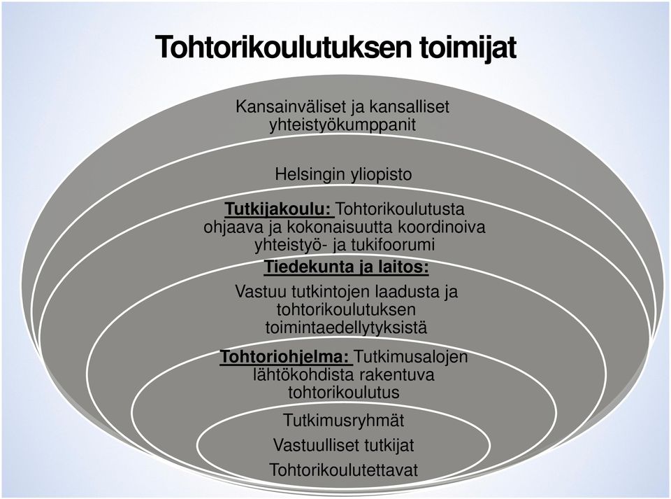 Tiedekunta ja laitos: Vastuu tutkintojen laadusta ja tohtorikoulutuksen toimintaedellytyksistä