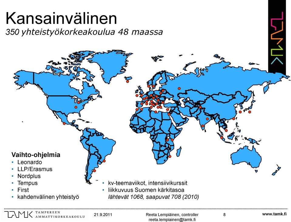 kahdenvälinen yhteistyö kv-teemaviikot, intensiivikurssit