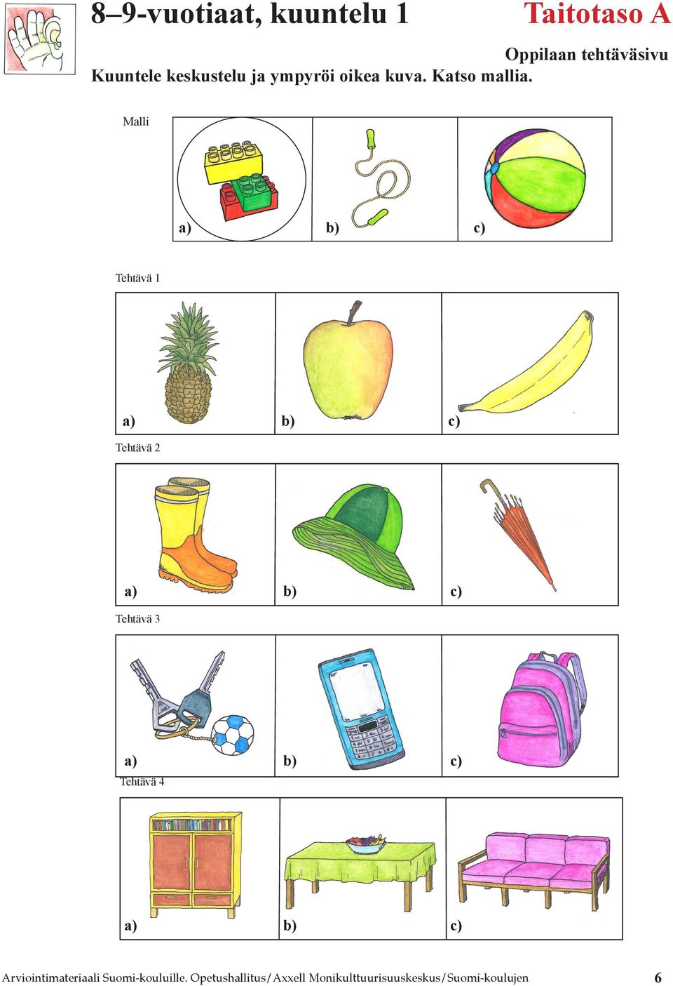 Malli a) b) c) Tehtävä 1 a) b) c) Tehtävä 2 a) b) c) Tehtävä 3 a) b) c)