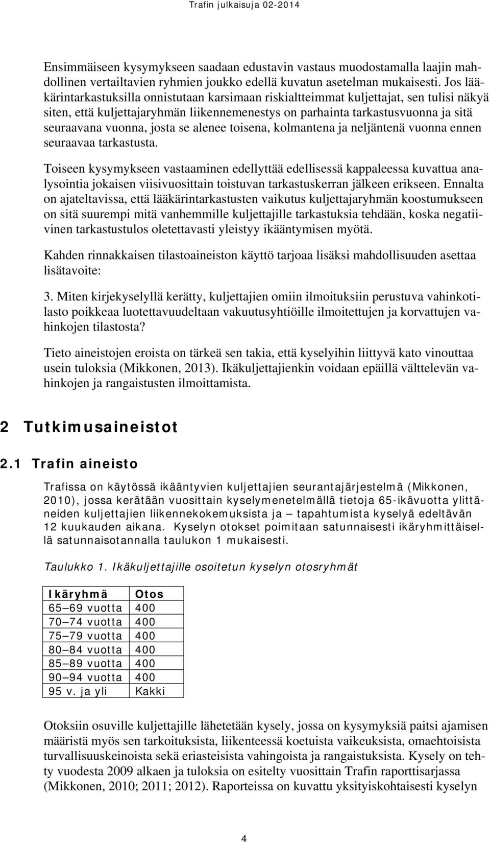 josta se alenee toisena, kolmantena ja neljäntenä vuonna ennen seuraavaa tarkastusta.
