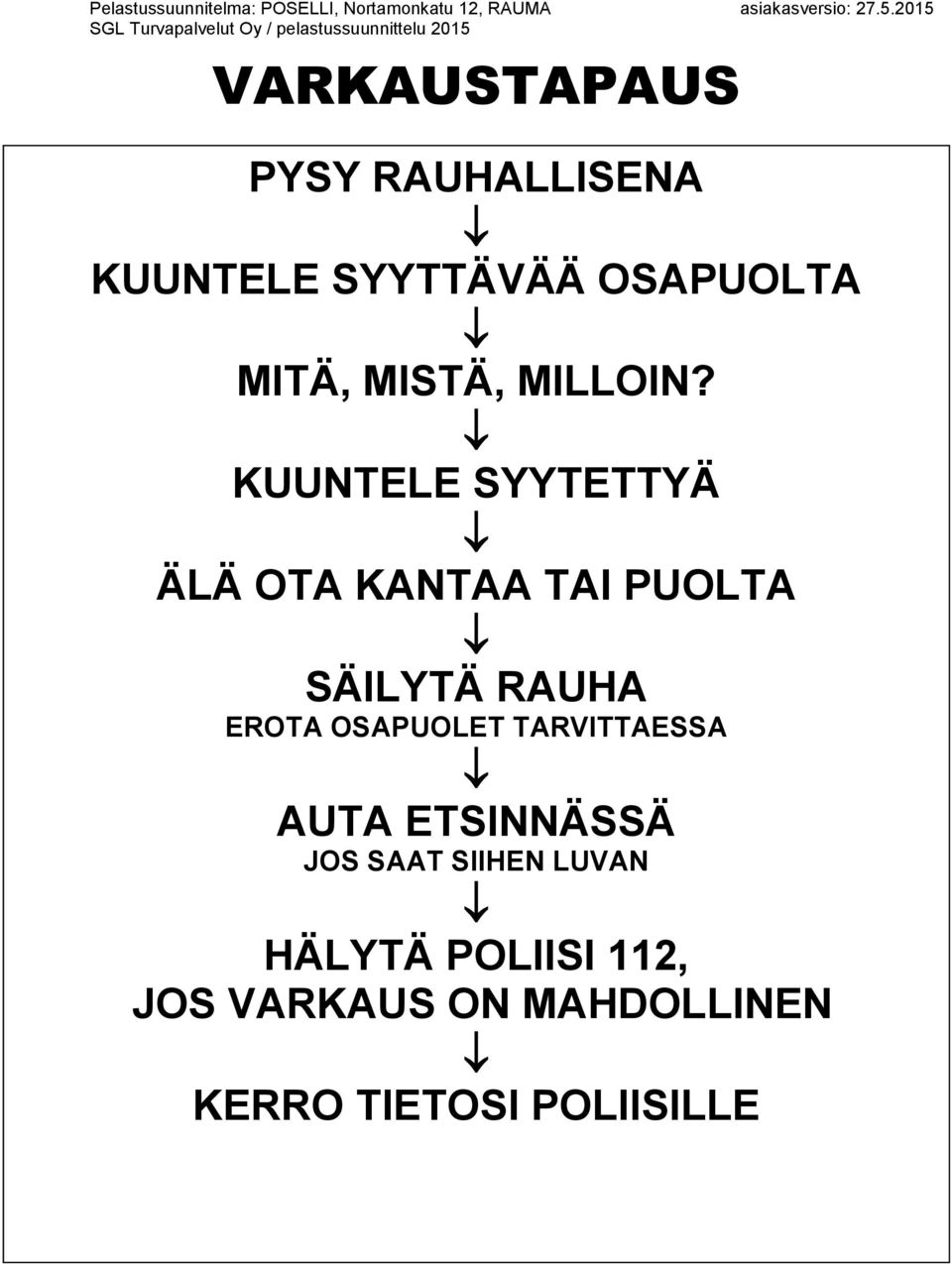 KUUNTELE SYYTETTYÄ ÄLÄ OTA KANTAA TAI PUOLTA SÄILYTÄ RAUHA EROTA