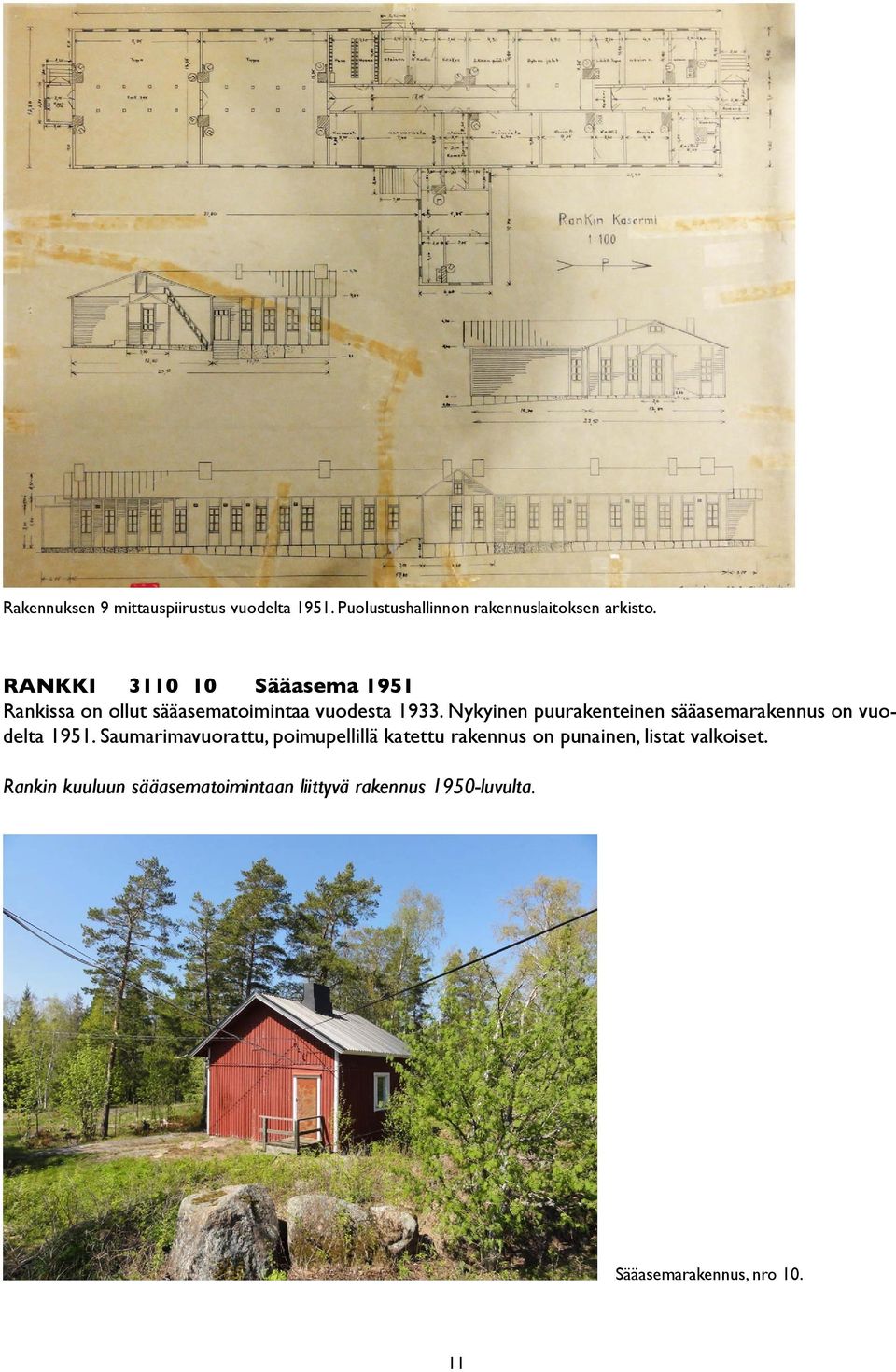 Nykyinen puurakenteinen sääasemarakennus on vuodelta 1951.