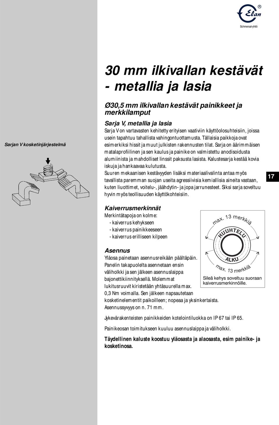 Sarja on äärimmäisen matalaprofiilinen ja sen kaulus ja painike on valmistettu anodisoidusta alumiinista ja mahdolliset linssit paksusta lasista.