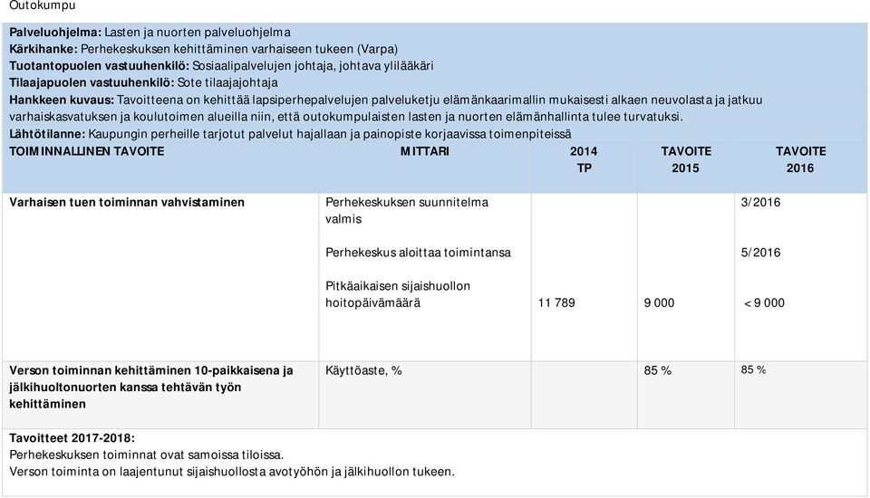 outokumpulaisten lasten ja nuorten elämänhallinta tulee turvatuksi.