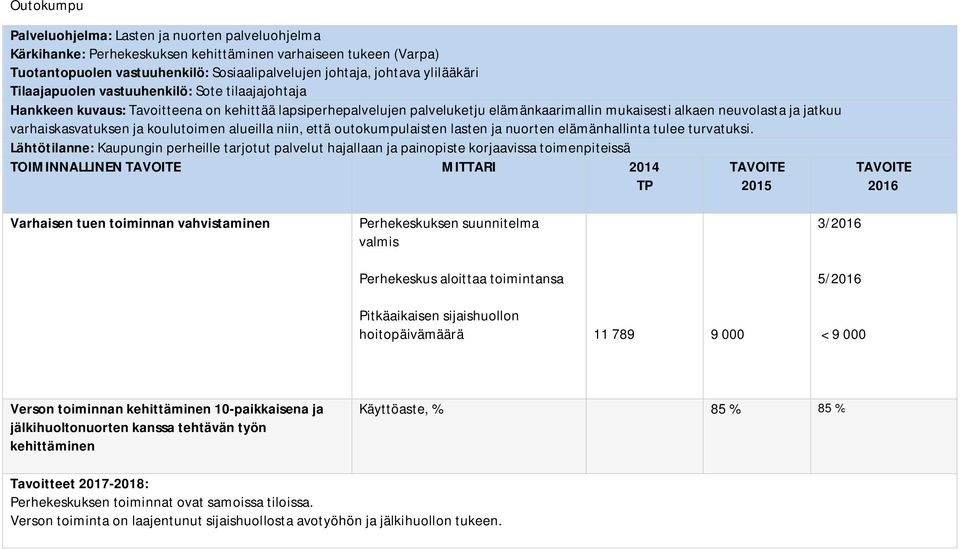 outokumpulaisten lasten ja nuorten elämänhallinta tulee turvatuksi.