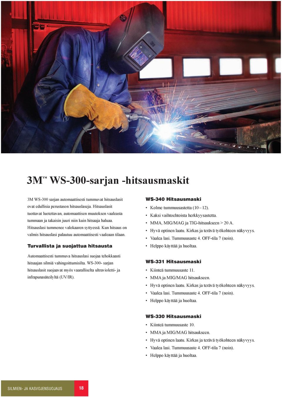 Kun hitsaus on valmis hitsauslasi palautuu automaattisesti vaaleaan tilaan.