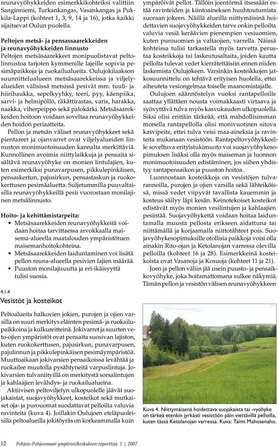Oulujokilaakson suunnittelualueen metsäsaarekkeissa ja viljelyalueiden välisissä metsissä pesivät mm.