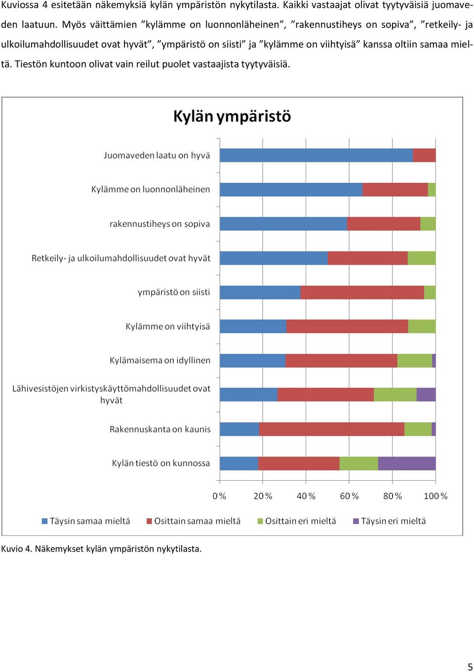 Myös väittämien kylämme on luonnonläheinen, rakennustiheys on sopiva, retkeily- ja ulkoilumahdollisuudet